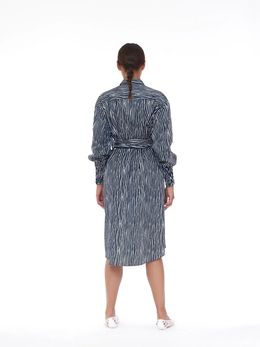 2020 Cavalli e Nastri chemisier dress with blue and white stripes