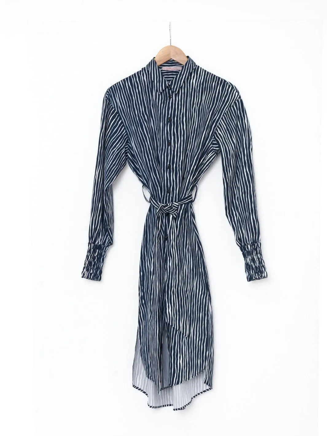 2020 Cavalli e Nastri chemisier dress with blue and white stripes