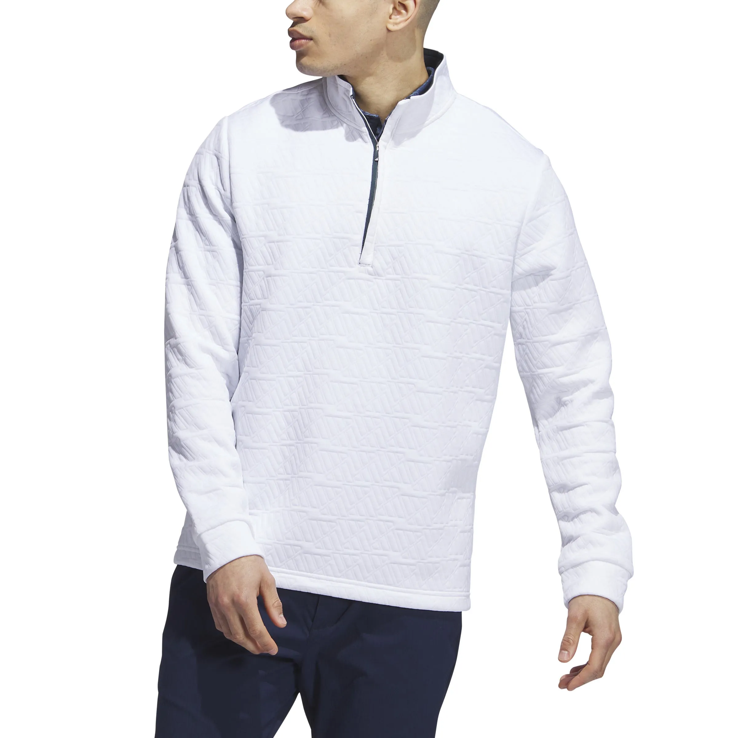 adidas Golf White DWR Quater Zip Pullover