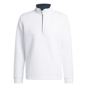 adidas Golf White DWR Quater Zip Pullover