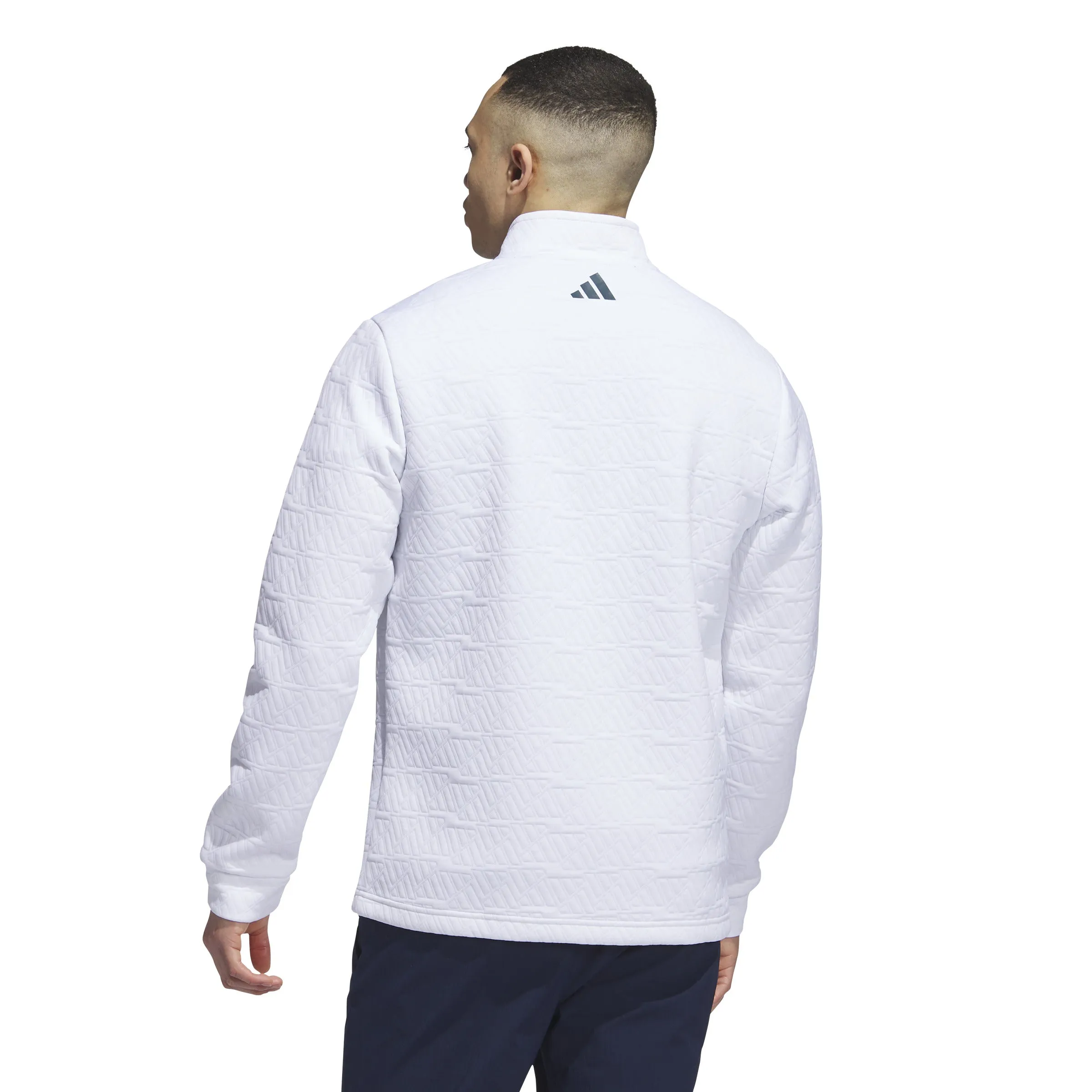 adidas Golf White DWR Quater Zip Pullover