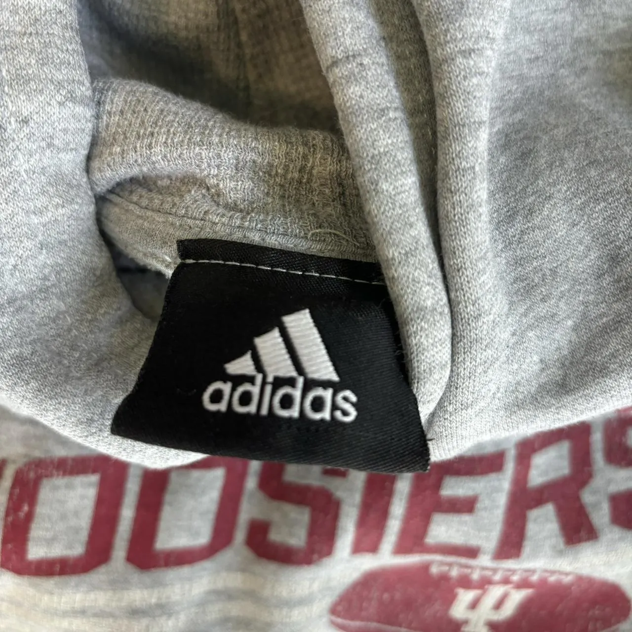 Adidas Men's Grey and Red Hoodie