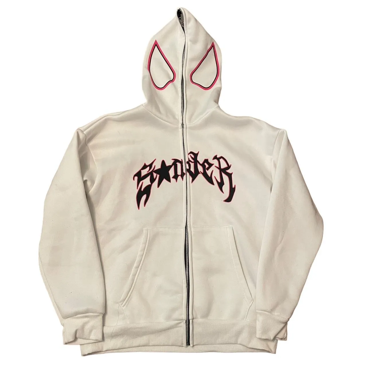 Affliction Men's White and Cream Hoodie