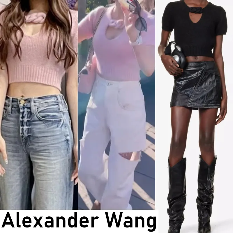 Alexander Wang | Wool Blended Fabrics V-Neck Plain Street Style Casual