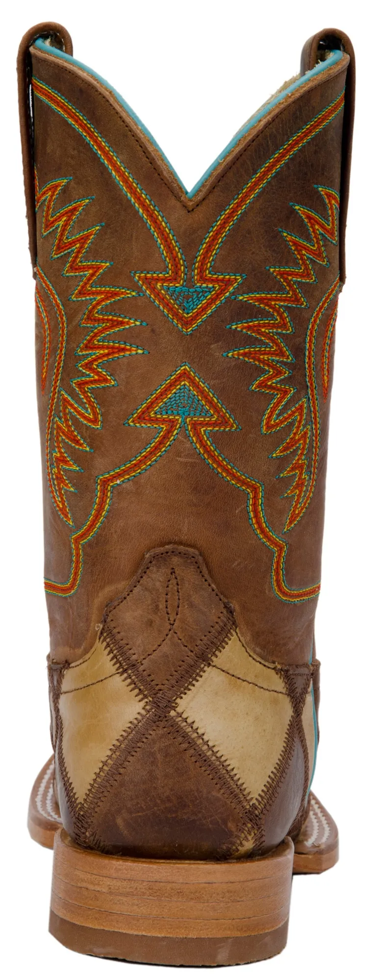 Anderson Bean Kids' Brown & Tan Patchwork Square Toe Cowboy Boots