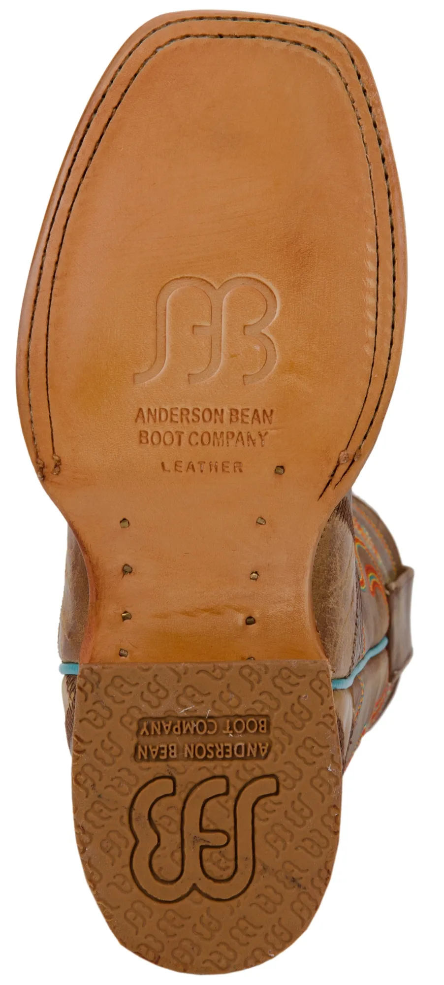 Anderson Bean Kids' Brown & Tan Patchwork Square Toe Cowboy Boots