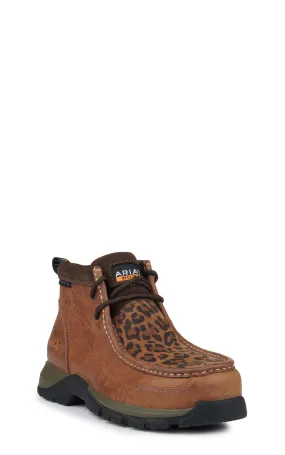 Ariat Women's Edge LTE Brown and Cheetah Print ​Round Composite Toe Work Boot