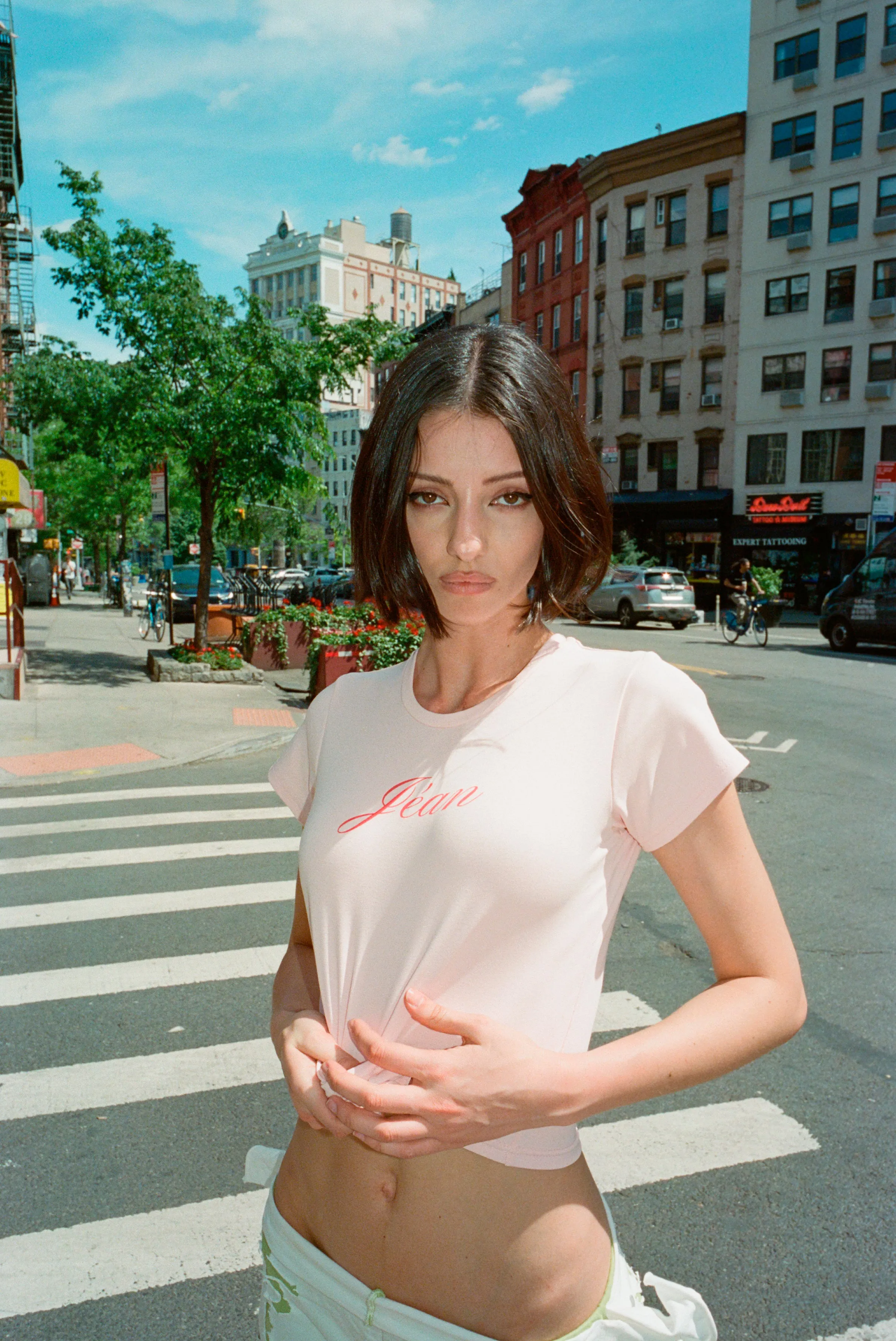 Baby Pink Jean Tee