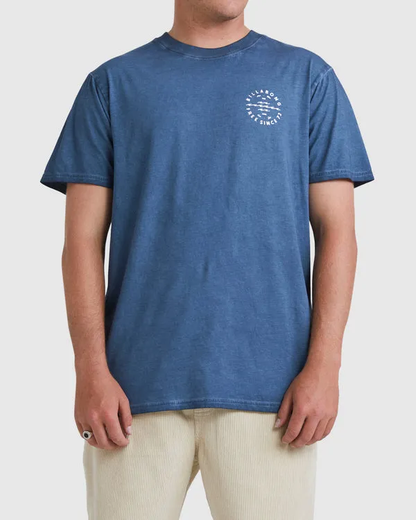 Billabong Big Wave Daz Tee in Denim Blue.