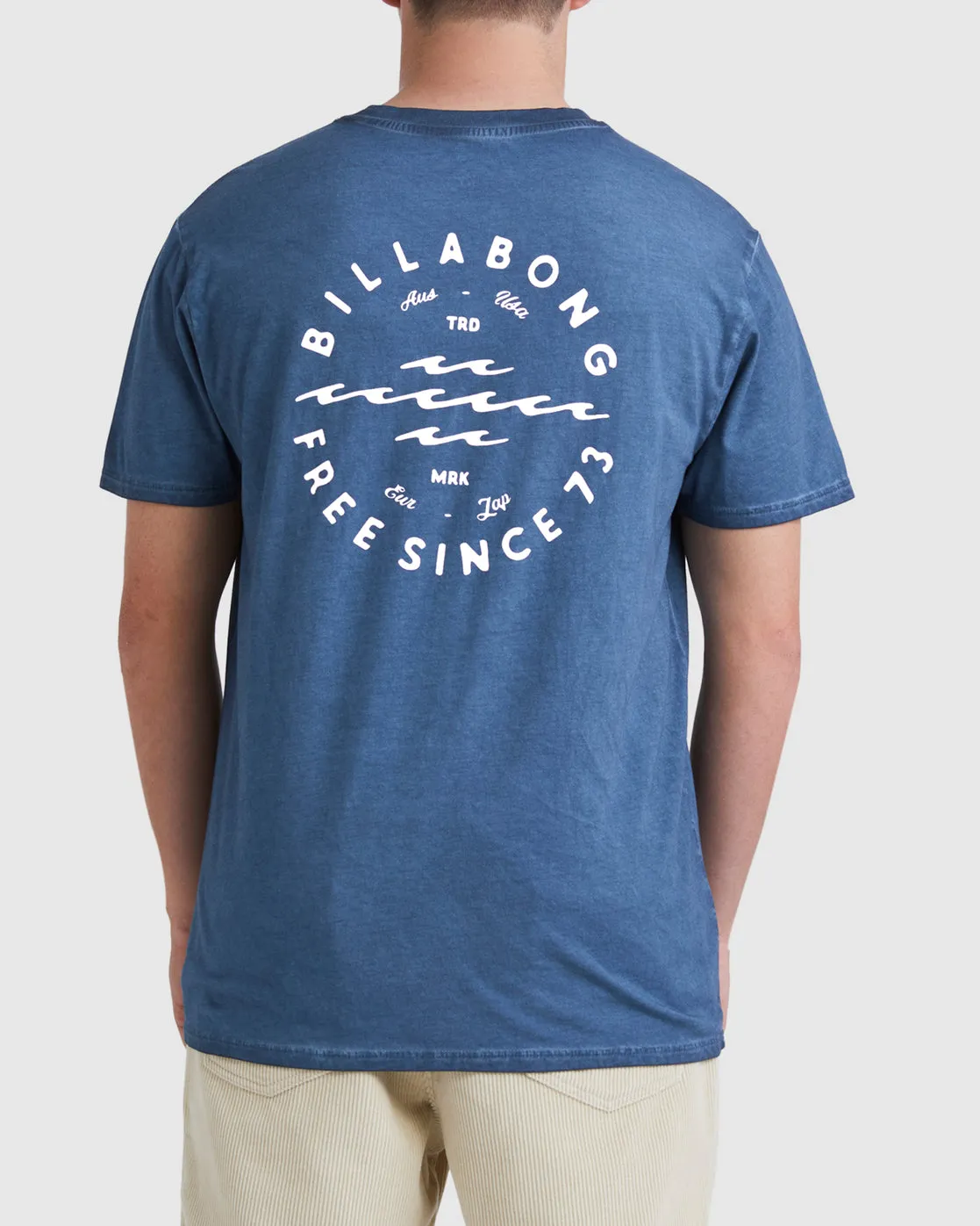 Billabong Big Wave Daz Tee in Denim Blue.