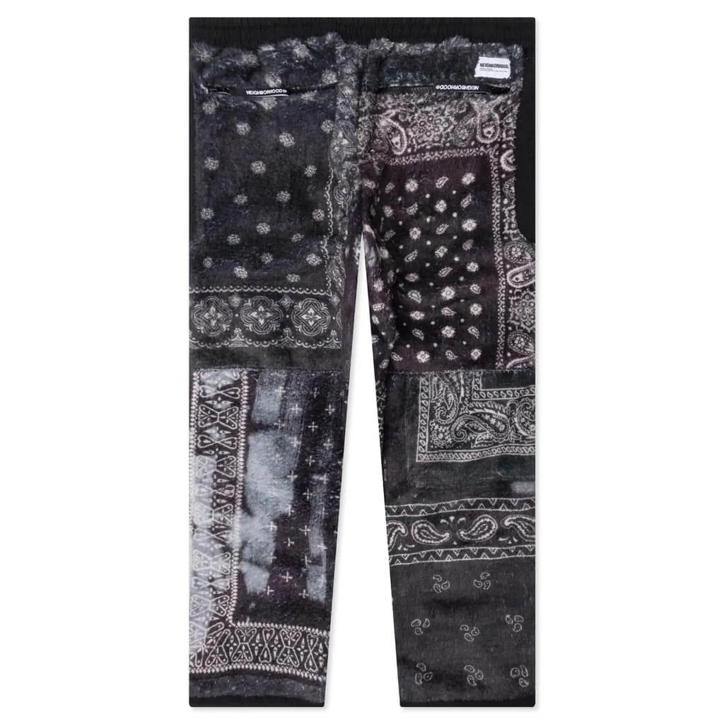 Black Bandana Pattern Fleece Pants