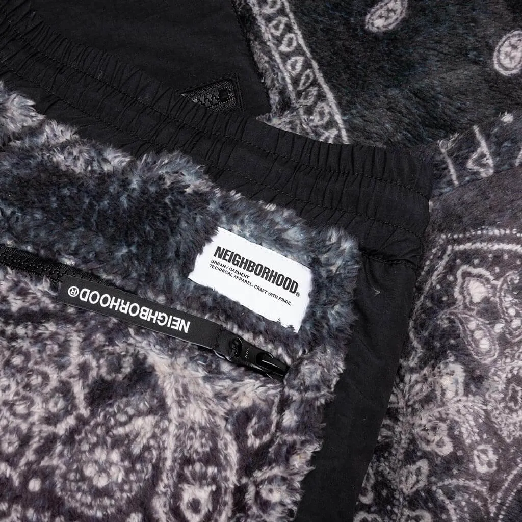 Black Bandana Pattern Fleece Pants