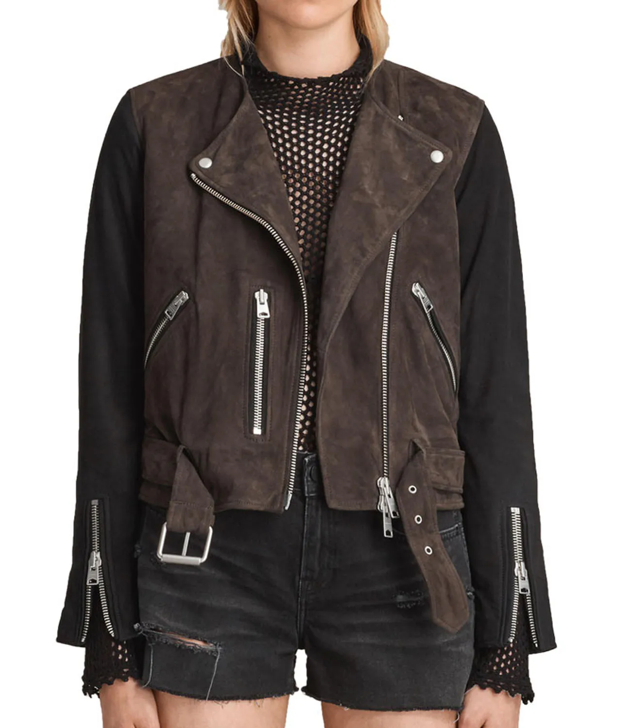 Black Siren Suede Biker Jacket | Suede Leather Jacket