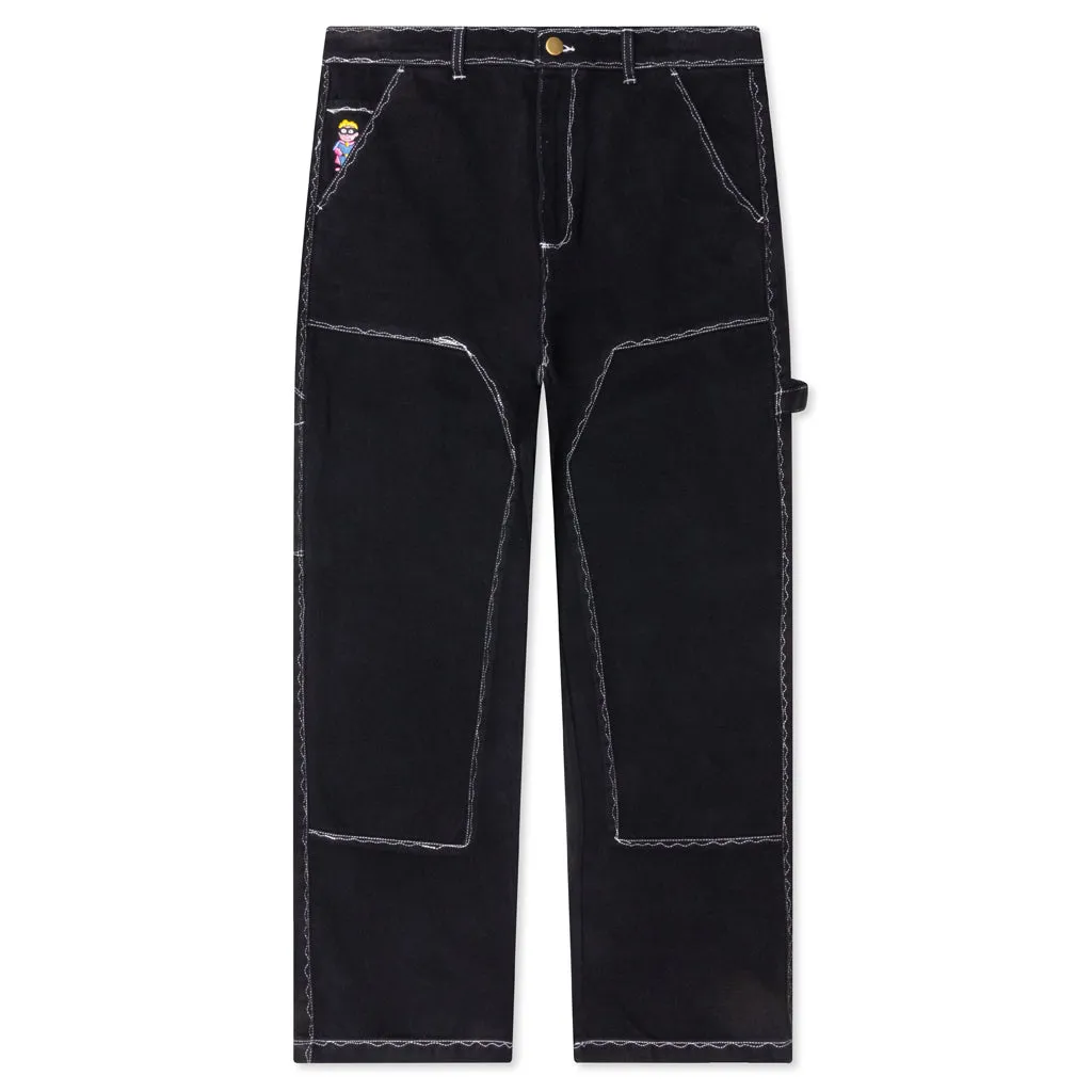 Black Stitched Work Pants