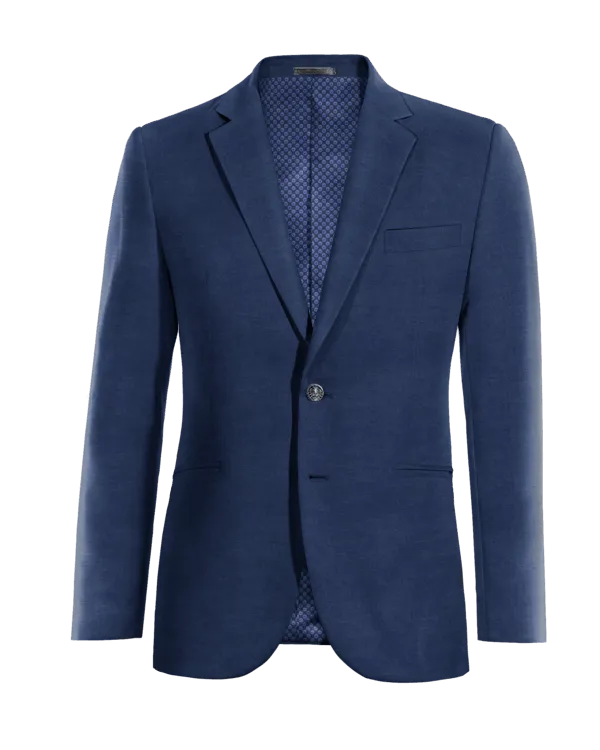  Blazer azul marino de lino slim fit