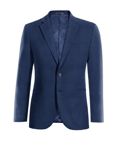  Blazer azul marino de lino slim fit