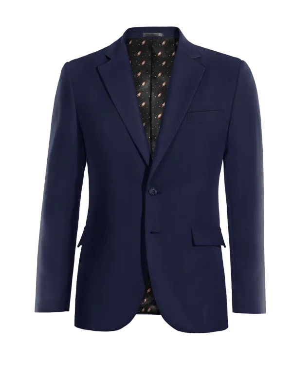  Blazer azul príncipe de gales solapa ancha esencial