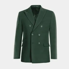  Blazer cruzada verde solapa en pico esencial