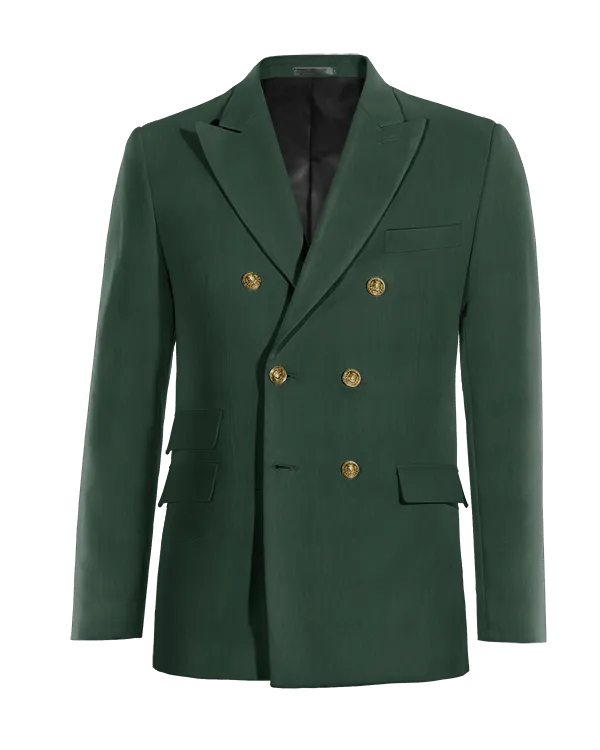  Blazer cruzada verde solapa en pico esencial