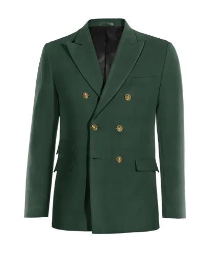  Blazer cruzada verde solapa en pico esencial