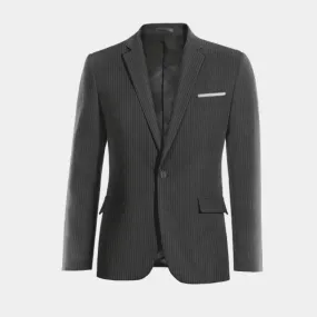  Blazer gris de Lana pura super 100s raya diplomática