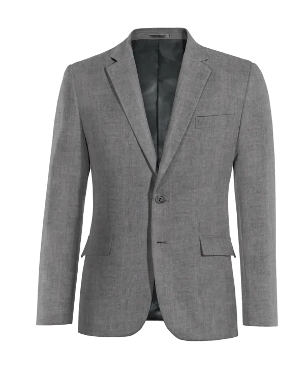  Blazer gris de lino ligera slim fit