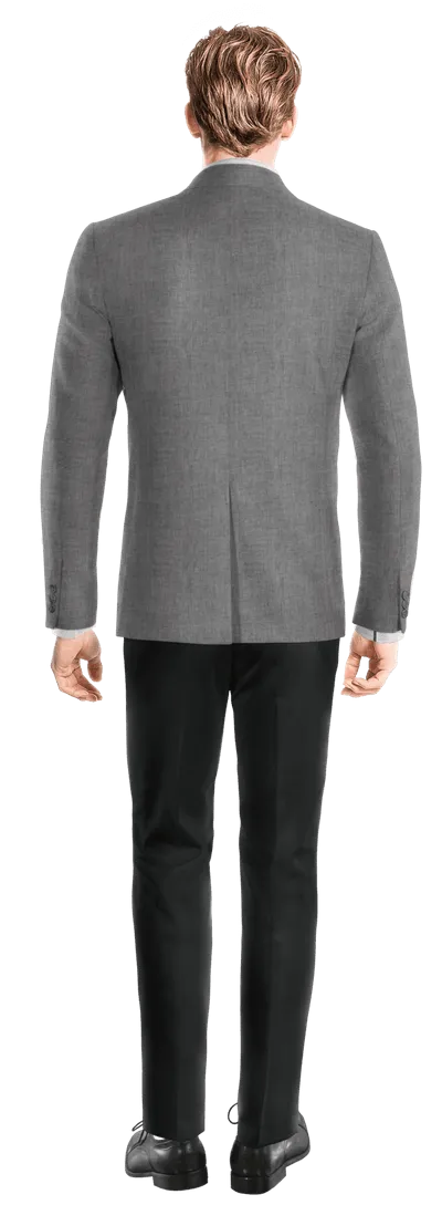  Blazer gris de lino ligera slim fit