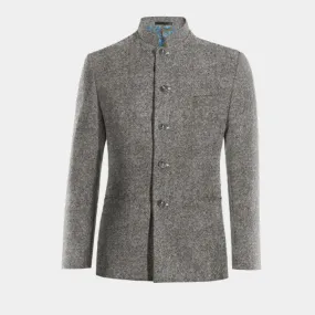  Blazer mao gris claro de donegal tweed