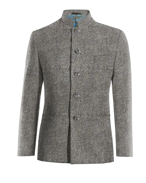  Blazer mao gris claro de donegal tweed