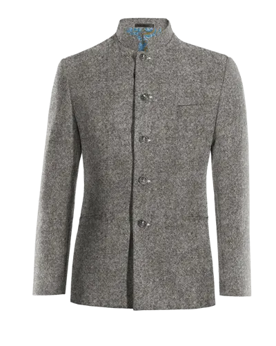  Blazer mao gris claro de donegal tweed