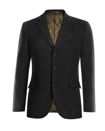  Blazer negra de pana esencial de 3 botones