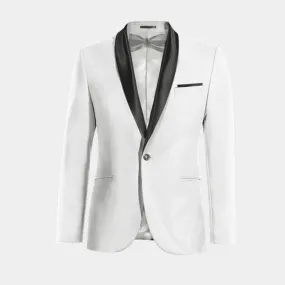  Blazer Tuxedo marfil esencial de 1 botón