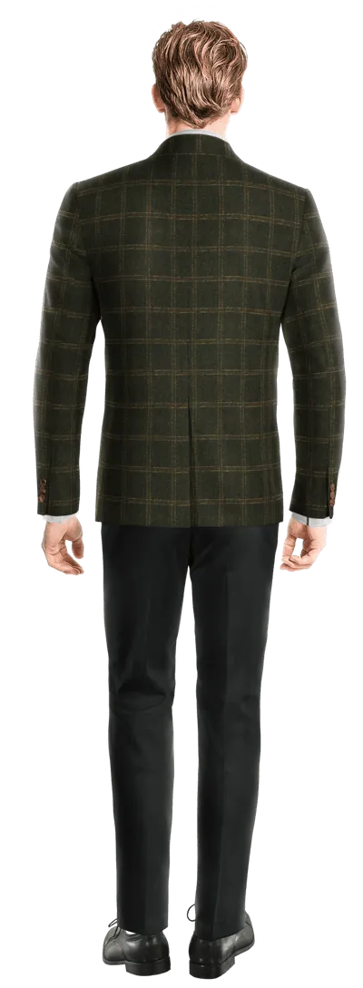  Blazer verde bosque de tweed a cuadros slim fit