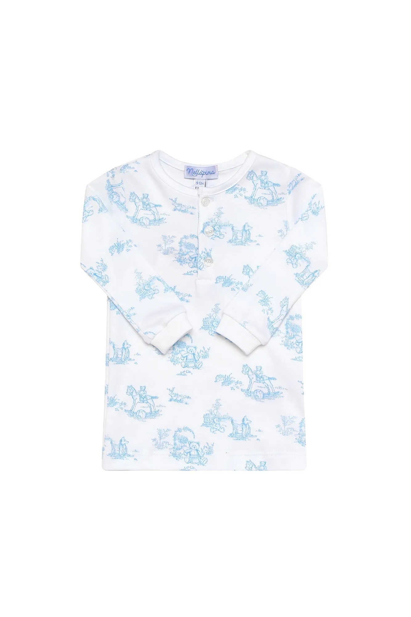 Blue Toile Baby Pajamas