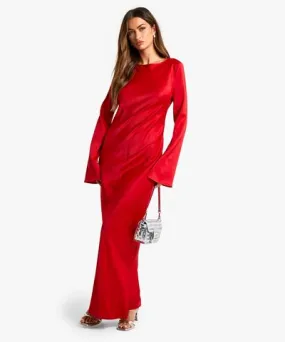 boohoo Womens Satin Column Maxi Dress