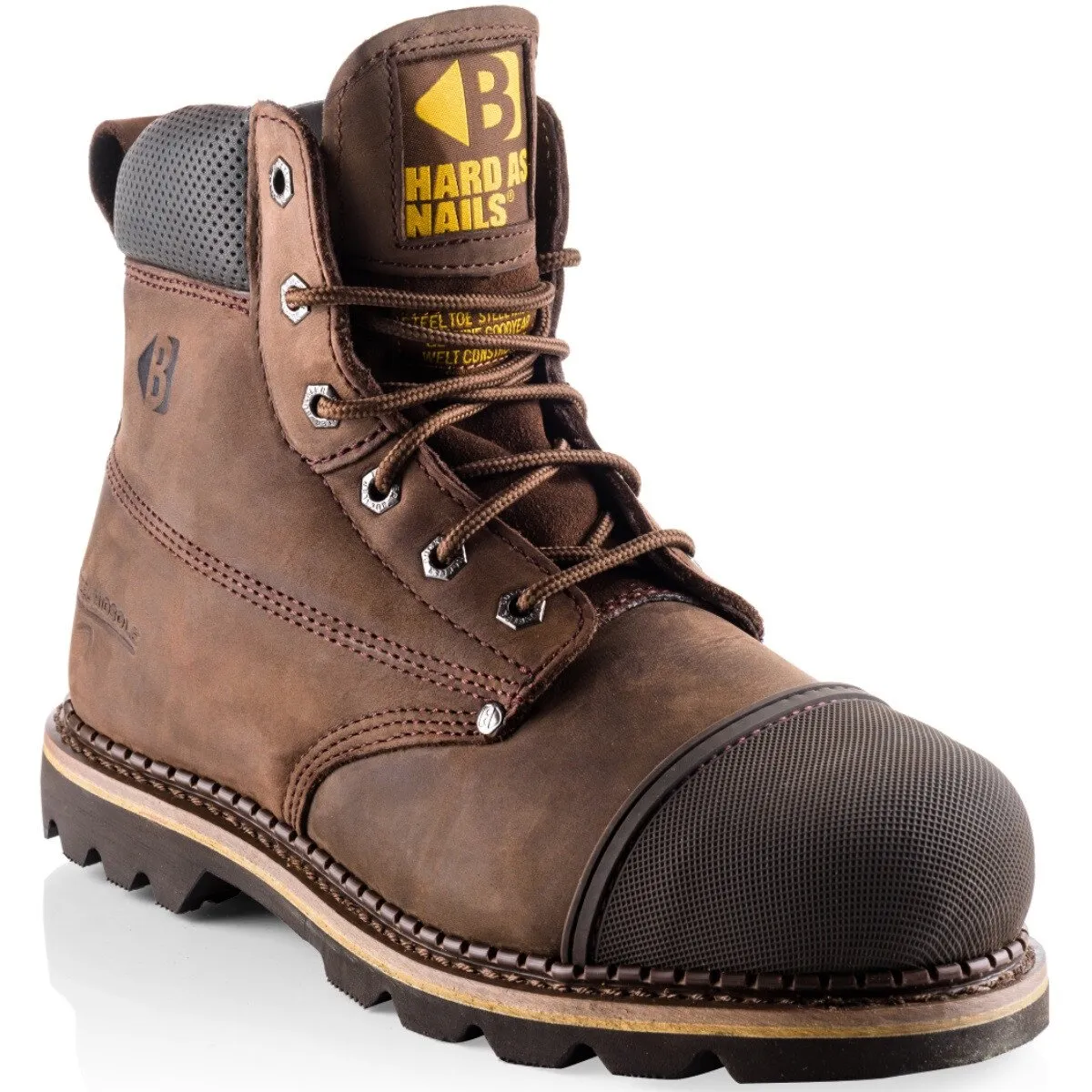 Buckbootz B301SM Brown Leather Safety Boot SB P HRO SRC