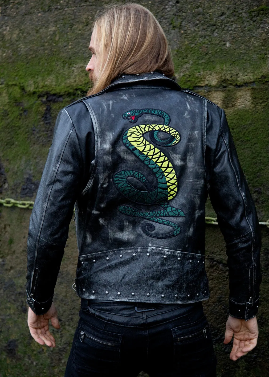 Buy Mens Tunnel Snales Rule Serpents Motorcycle Jacket | LucaJackets