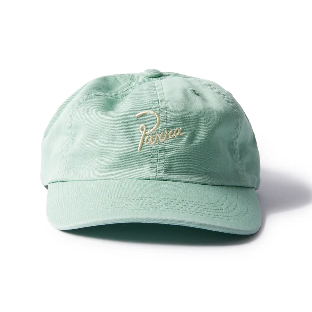 BY PARRA SCRIPT LOGO 6 PANEL HAT // SAGE GREEN