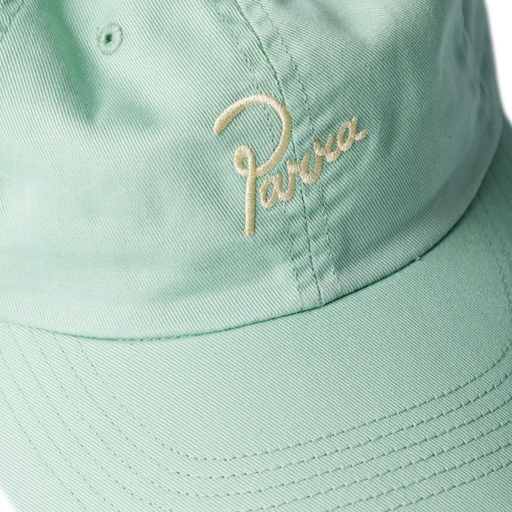 BY PARRA SCRIPT LOGO 6 PANEL HAT // SAGE GREEN