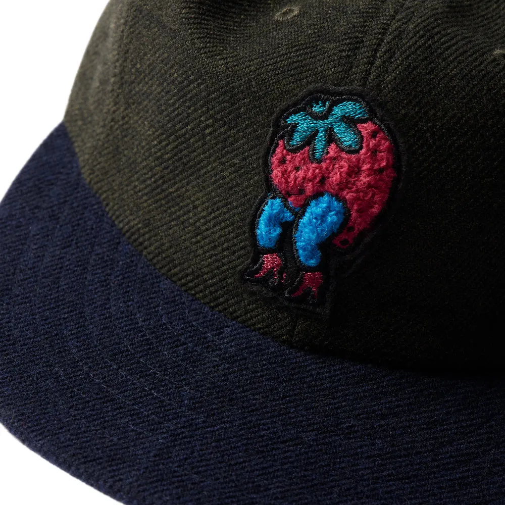 BY PARRA STUPID STRAWBERRY 6 PANEL HAT // HUNTER GREEN