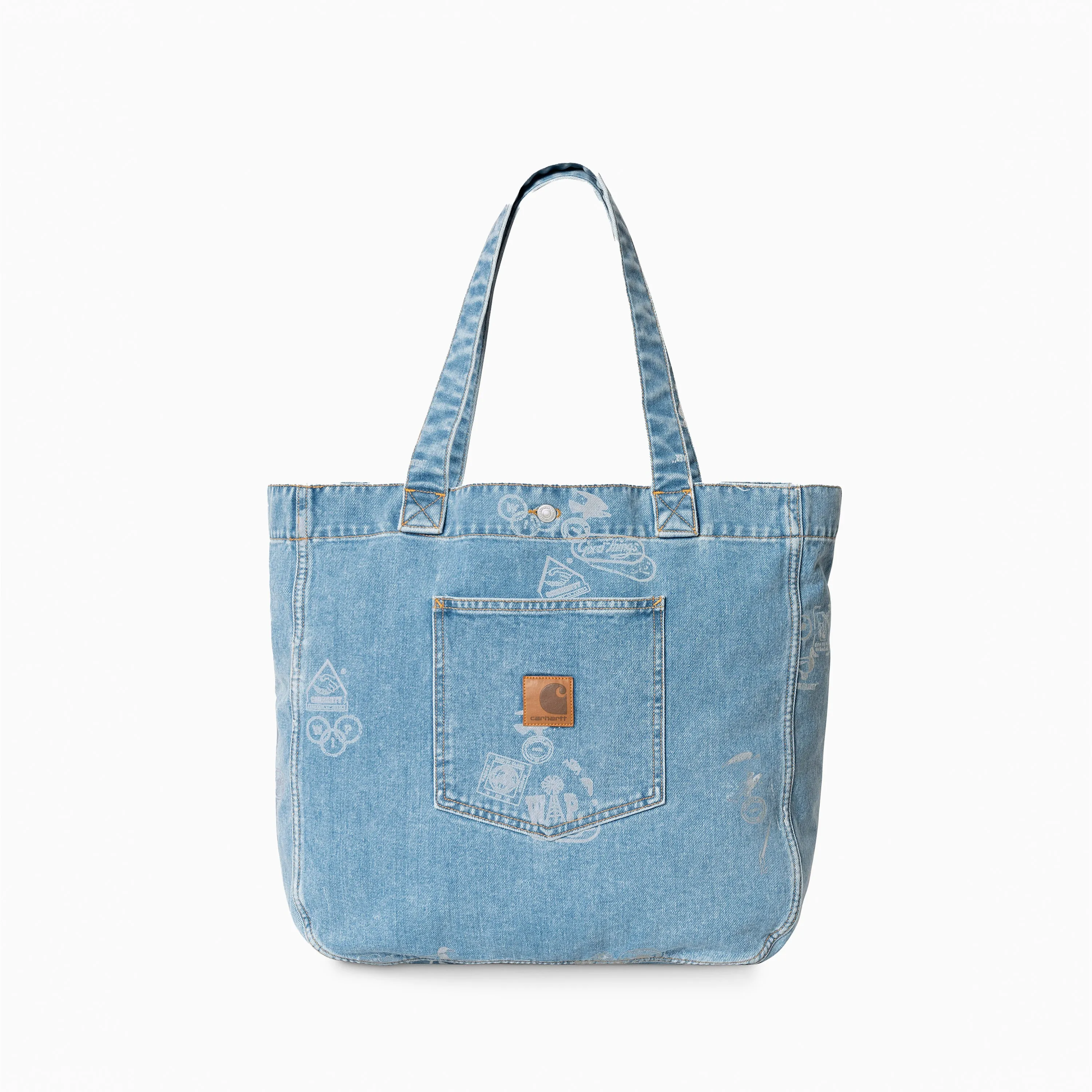 CARHARTT WIP STAMP TOTE BAG BLUE BLEACHED - I033740