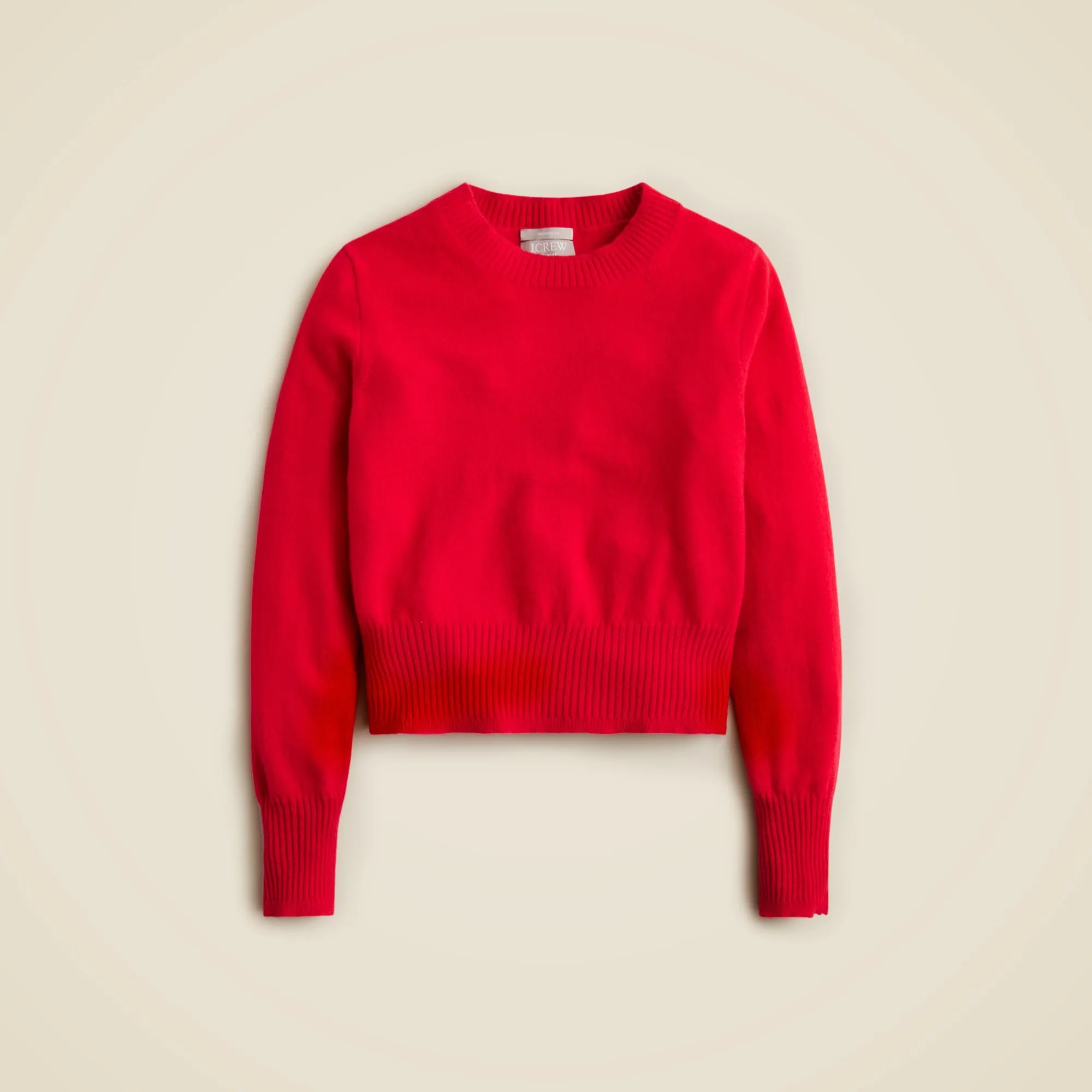 Cashmere shrunken crewneck sweater