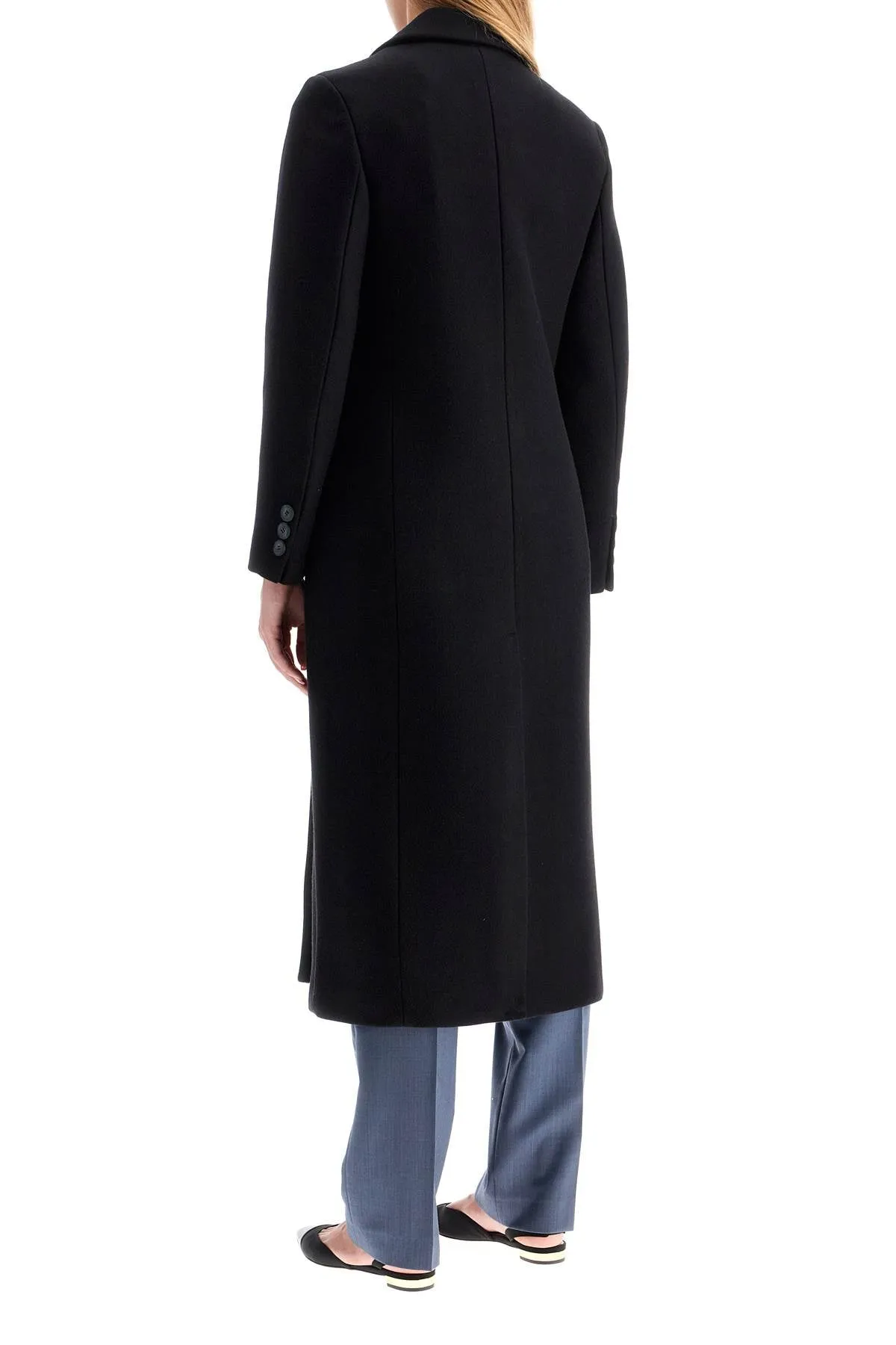 cayenne double-breasted wool coat IO1123F1122 BLACK