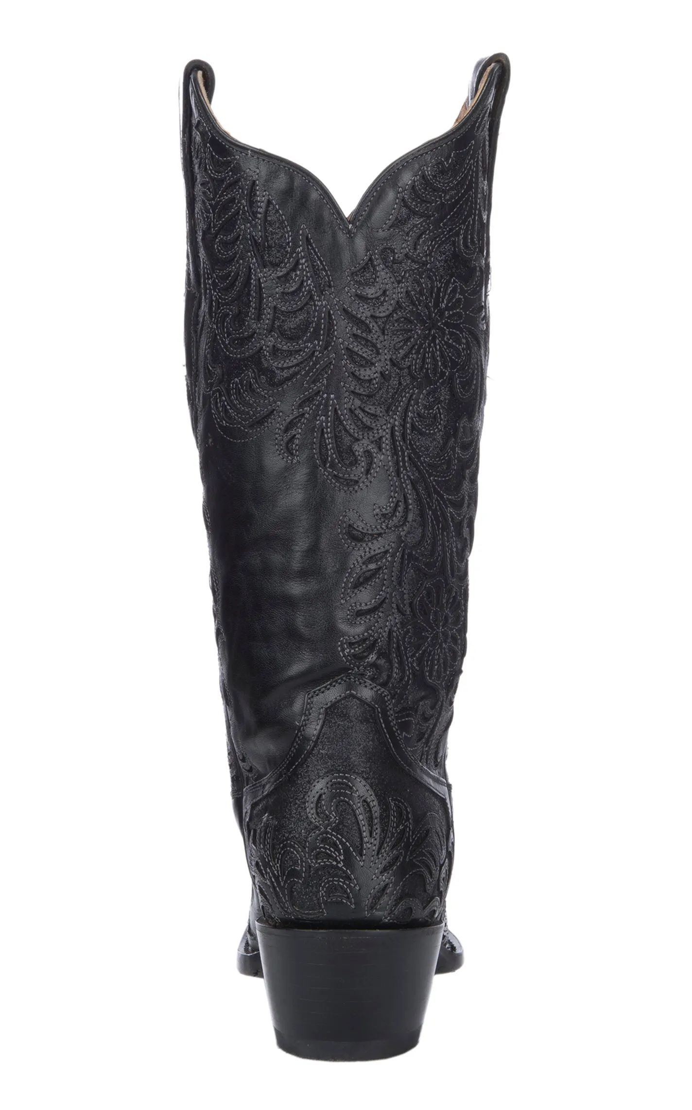 Corral Women's Black with Full Inlay Snip Toe Cowboy Boots