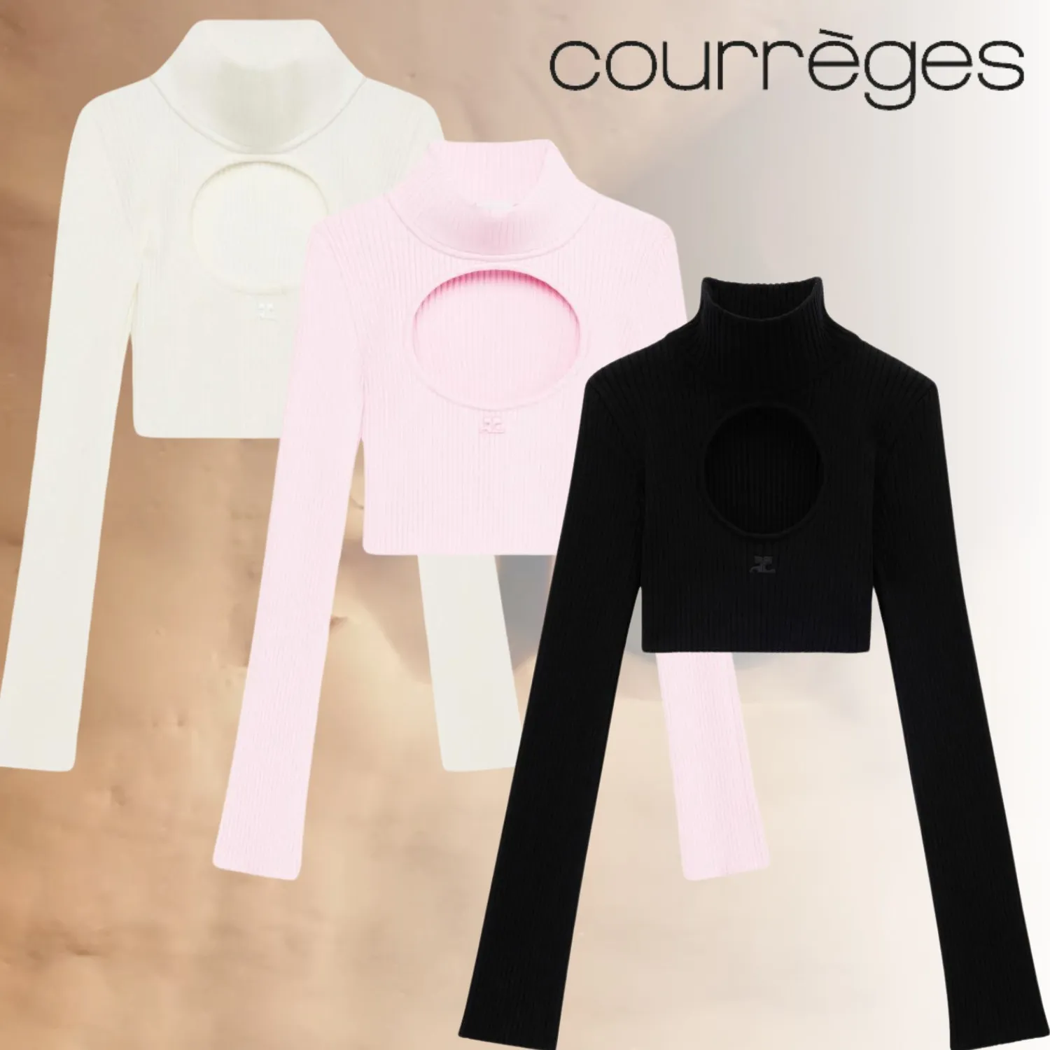 Courreges Casual Style Rib Street Style Long Sleeves Plain - Google SEO optimized result: Courreges Rib Street Style Long Sleeve