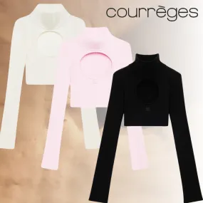 Courreges Casual Style Rib Street Style Long Sleeves Plain - Google SEO optimized result: Courreges Rib Street Style Long Sleeve