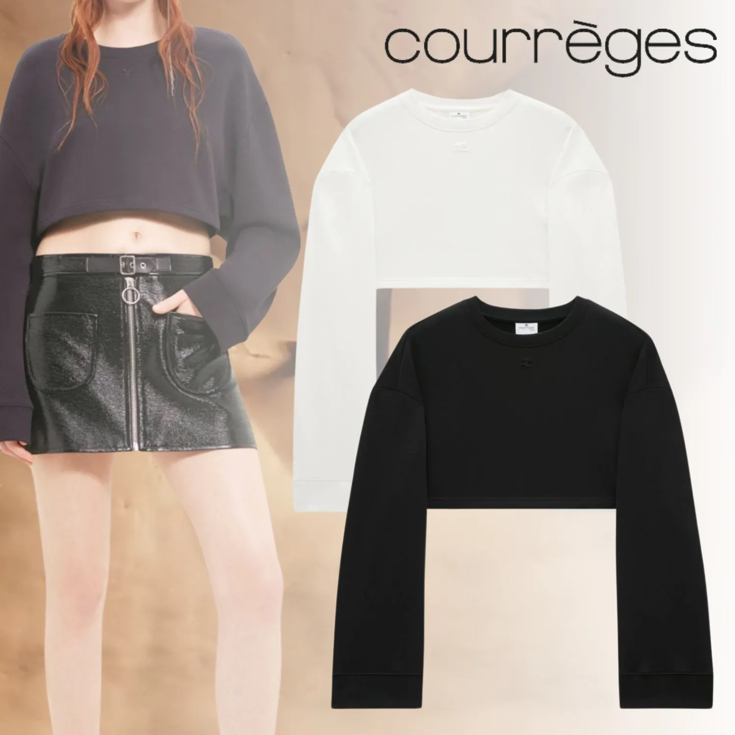 Courreges crew neck casual style street style long sleeves plain