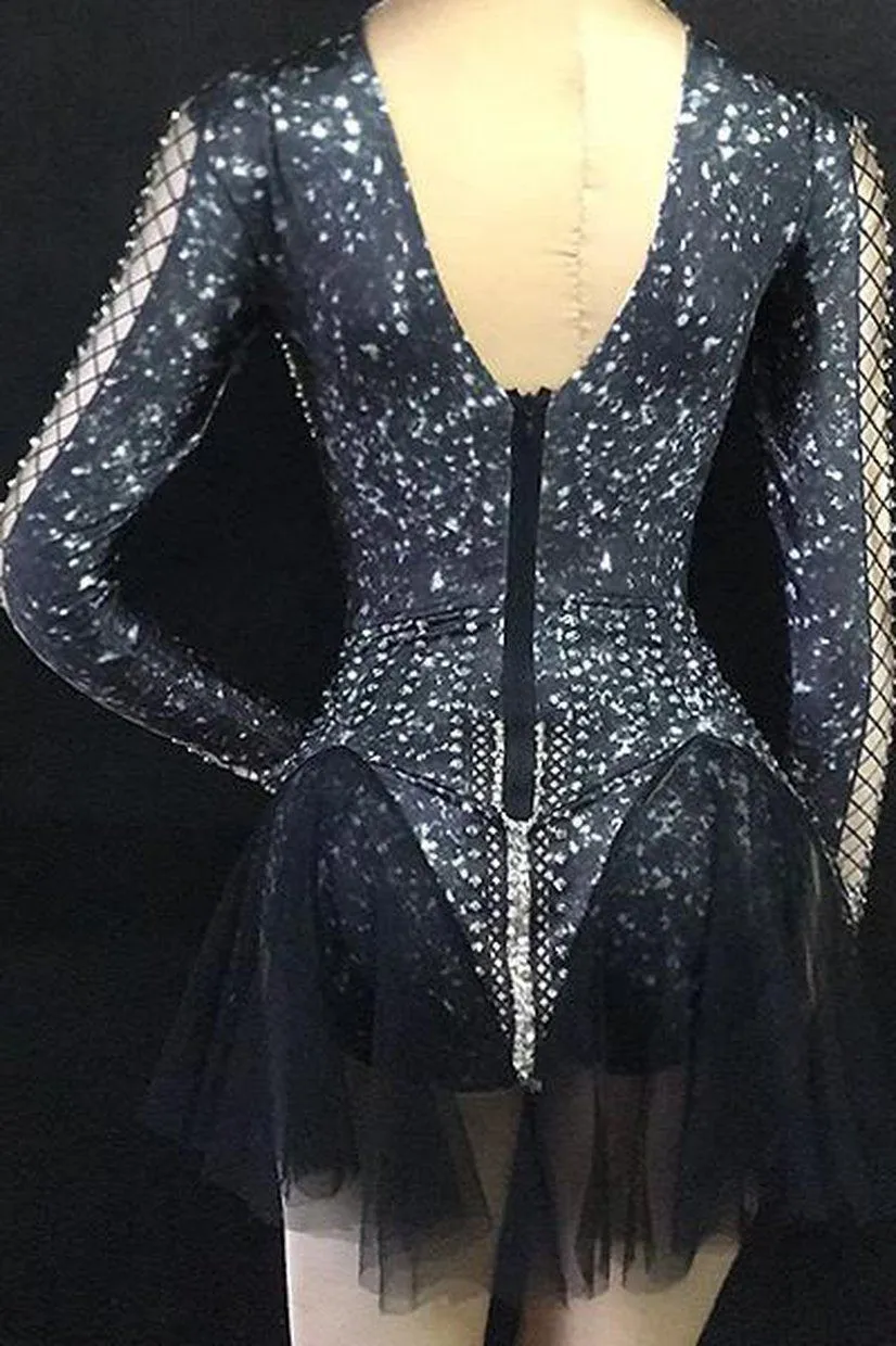 Diamante dress with rhinestones