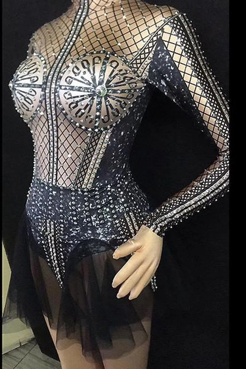 Diamante dress with rhinestones