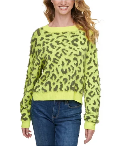 Dkny Womens Leopard Print Pullover Sweater